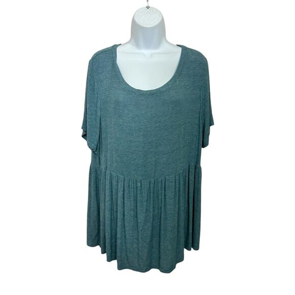 Lane Bryant Swing Tee Sz 14/16 (1X) Heather Blue Short Sleeve Top Lightweight - Picture 2 of 7